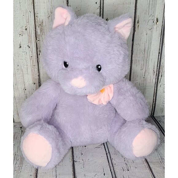 12" PetSmart Purple Lucky Cat Plush Stuffed Animal Squeaky Toy Spring Flower - Picture 1 of 2